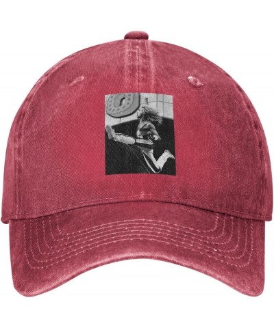 David Music Lee Roth Hat Cap Washed Denim Baseball Cap Truck Cap Adjustable Peaked Cap for Men Women Black Red $12.20 Basebal...