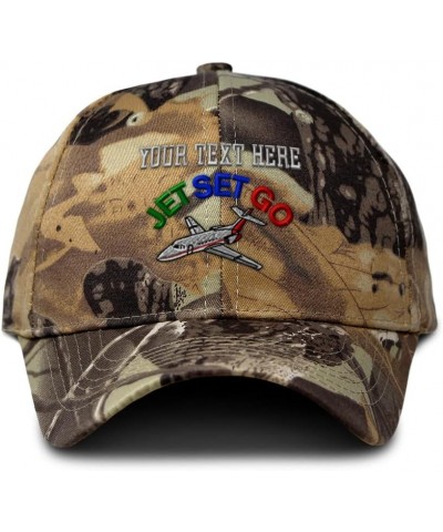 Custom Camo Baseball Cap Jet Set Go Style B Hunting Dad Hats for Men & Women Forest Tree Khaki Personalized Text Here $13.12 ...