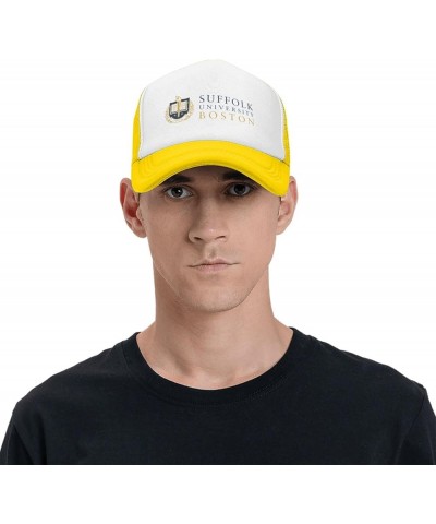 Suffolk University Trucker Hats for Both Men and Women - Mesh Baseball Snapback Hats Yellow $9.89 Baseball Caps