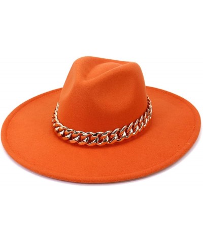 Orange Fedora Cap Brim Water Drop Top Thick Chain Accessories Stage Performance Banquet Prom Jazz Hat 14 $17.97 Fedoras