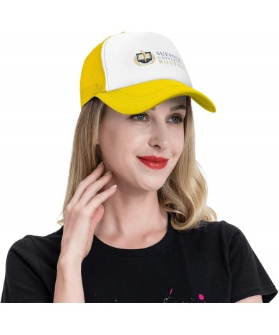 Suffolk University Trucker Hats for Both Men and Women - Mesh Baseball Snapback Hats Yellow $9.89 Baseball Caps