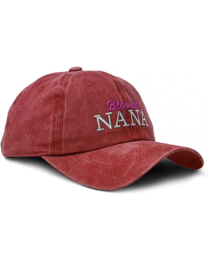 Soft Washed Baseball Cap Blessed Nana Cotton Dad Hats for Men & Women Red $14.00 Baseball Caps