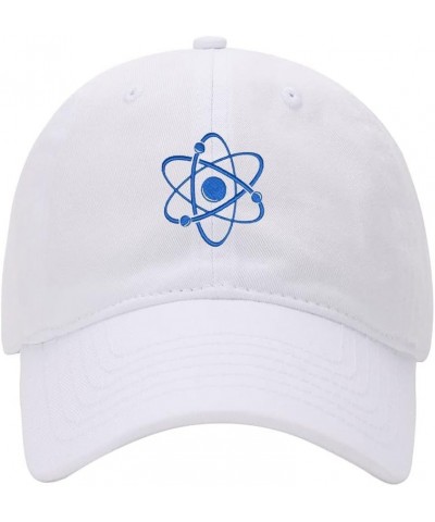 Baseball Cap Men Women Atom Science Embroidered Unisex Classic Adjustable Strapback Dad Hat White $13.32 Baseball Caps