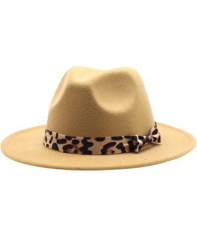 Fedora Hat Comfortable Wool Floppy Fashionable Panama Hats Lightweight Wide Brim Hat with Bowknot for Women Light Tan1 $12.72...