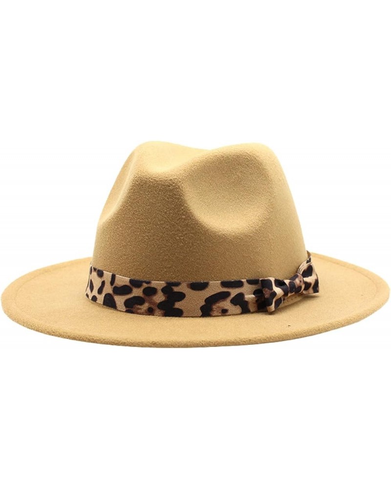 Fedora Hat Comfortable Wool Floppy Fashionable Panama Hats Lightweight Wide Brim Hat with Bowknot for Women Light Tan1 $12.72...