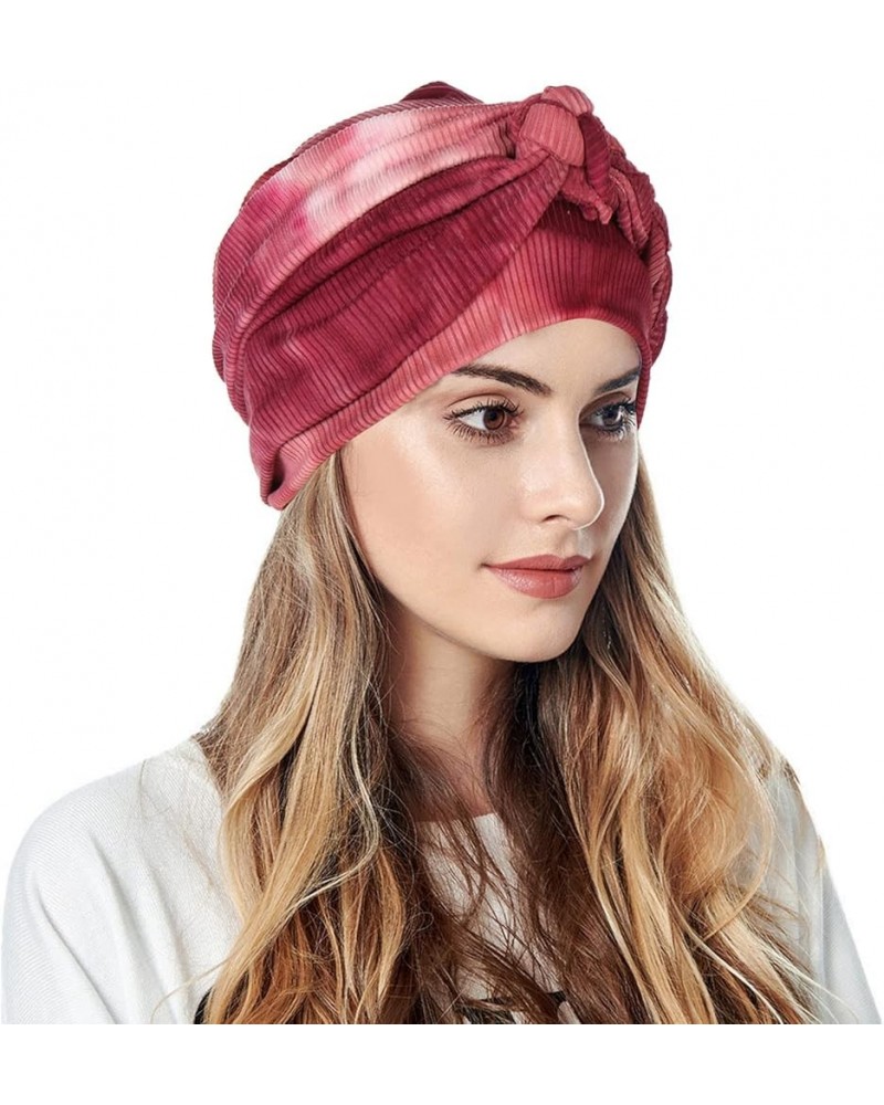 LIXIAO Turbans for Women Vintage Pre Tied Beanie Bonnet Light Comfy Soft Headscarf Caps Breathable Pretty Head Covers Wine $7...