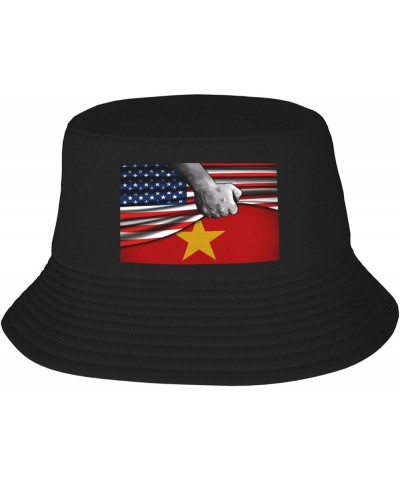 American Flag and Canada Canadan Flag Bucket Hat for Men Women Summer Beach Hat Fishing Cap Sun Hats Black Usa American Flag ...