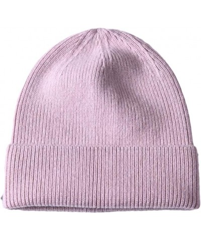 Knitted Beanie Hat Women Warm Spring Autumn Knitting Caps Fashion Ladies Striped Skullies Hats Blush $18.39 Skullies & Beanies