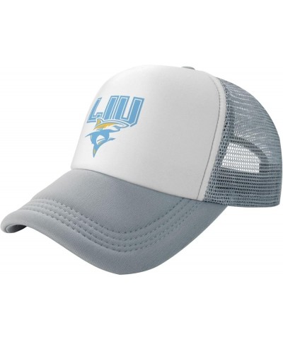 Long Island University Logo Trucker Hats for Both Men and Women - Mesh Baseball Snapback Hats Gray $9.89 Baseball Caps