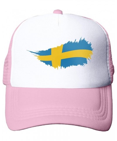 Sweden Flag T Trucker Hat Mens & Womens Crisp Stylish Baseball Cap Pink $11.99 Baseball Caps