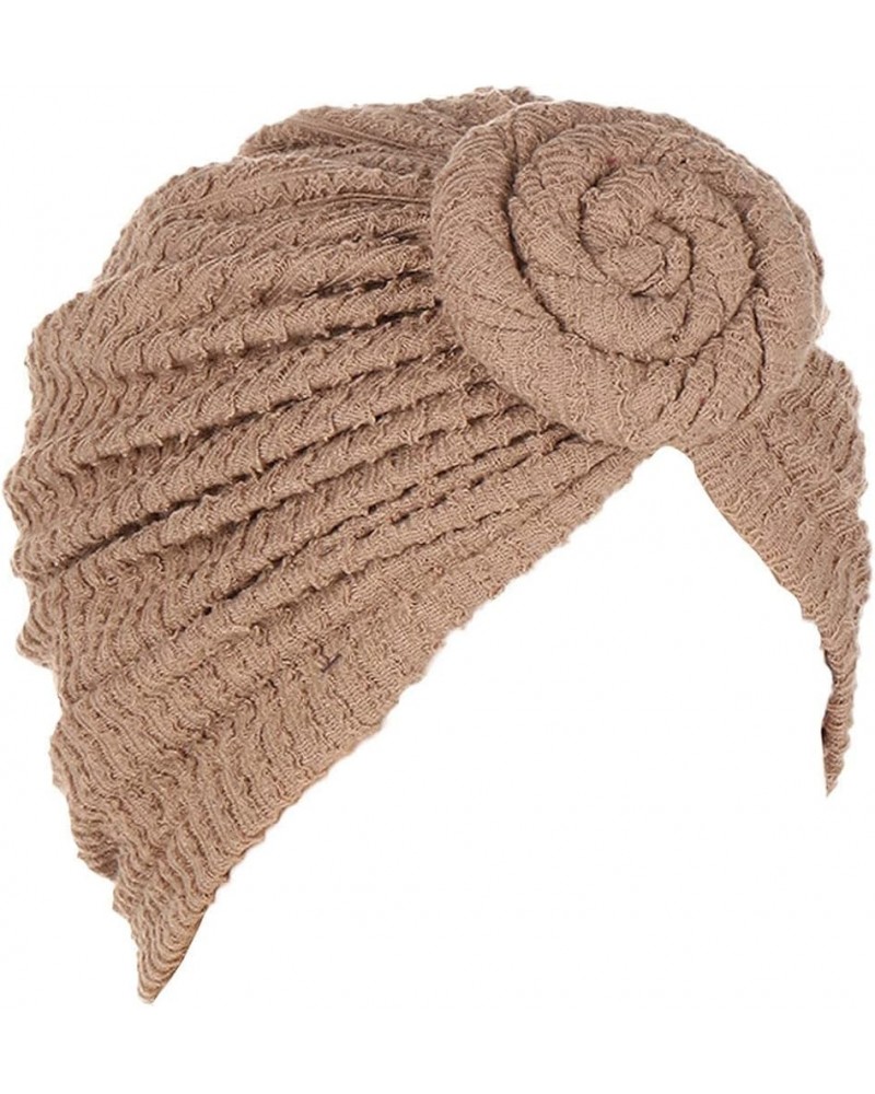 Women Turbans Knot Pre Tied Bonnet Cap Headwraps Hats Ladies Baseball Caps for Women Khaki-a $9.66 Skullies & Beanies