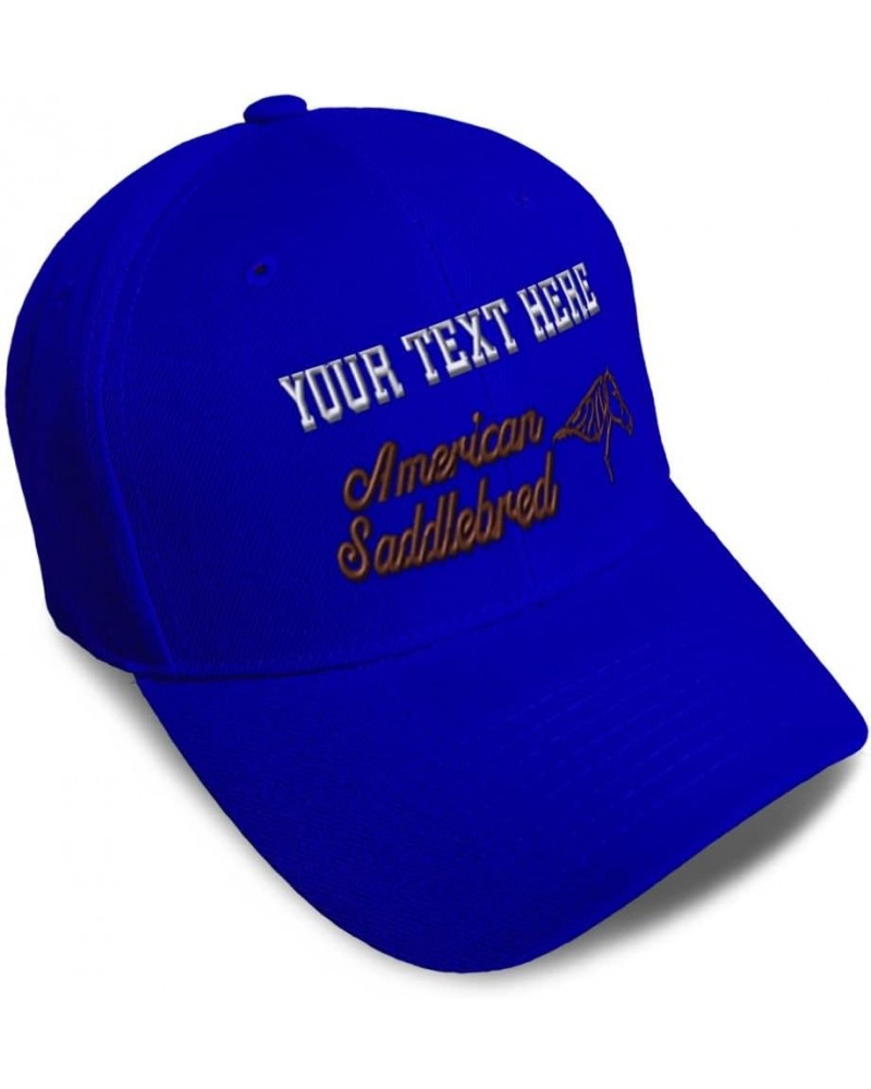 Baseball Cap American Saddlebred Horses Breed Acrylic Pony Dad Hats for Men and Women Royal Blue Personalized Text Here $16.1...