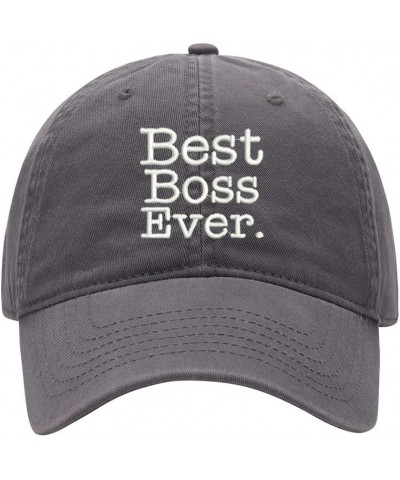 Baseball Cap Men Women Best Boss Ever Embroidered Unisex Classic Adjustable Strapback Dad Hat Grey $13.50 Baseball Caps