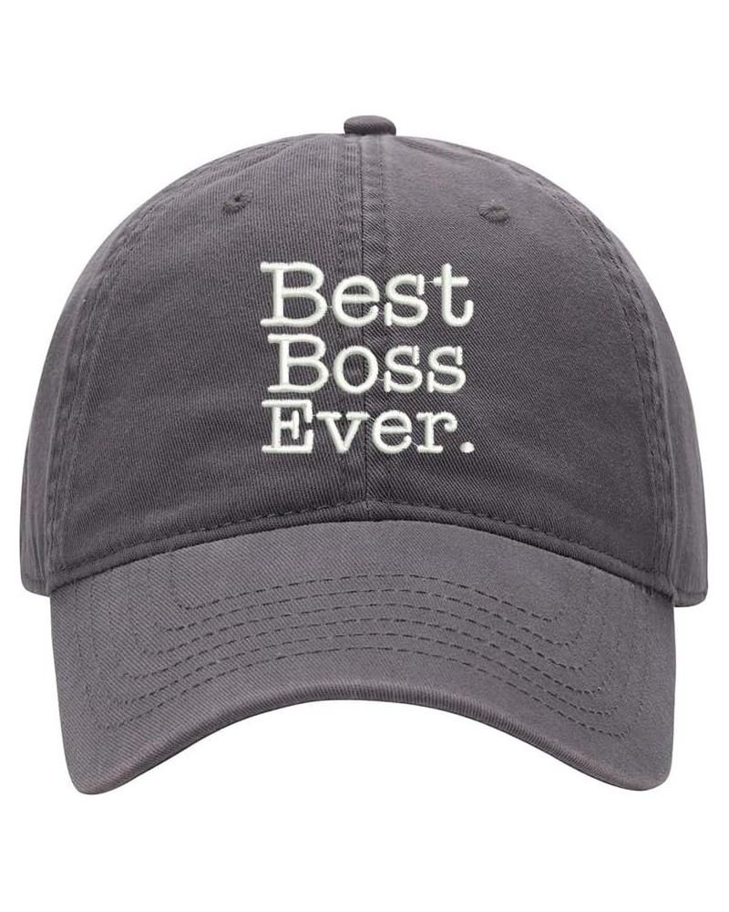 Baseball Cap Men Women Best Boss Ever Embroidered Unisex Classic Adjustable Strapback Dad Hat Grey $13.50 Baseball Caps