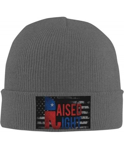 Raised Right Vintage Republican Knit Hats Winter Warm Chunky Beanie Hat for Men Women Deep Heather $14.32 Skullies & Beanies