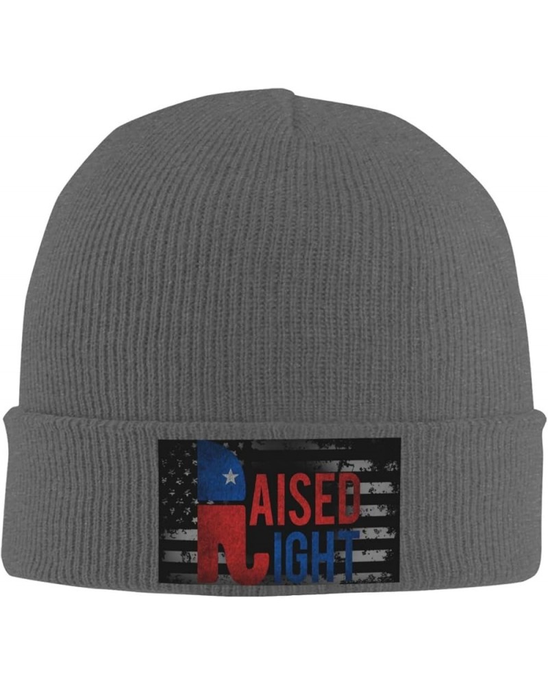 Raised Right Vintage Republican Knit Hats Winter Warm Chunky Beanie Hat for Men Women Deep Heather $14.32 Skullies & Beanies