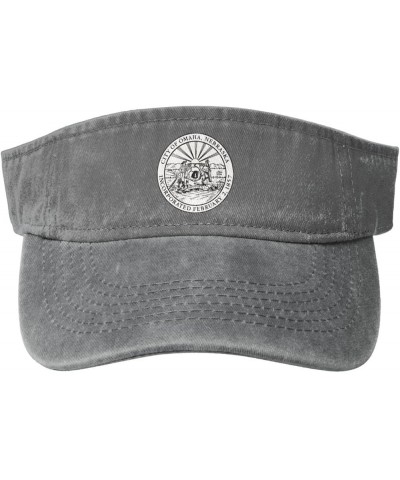 Seal of Omaha, Nebraska Sun Visor Hats for Women Men Adjustable Sports Sun Hats Cotton Golf Cap Gray $14.08 Visors