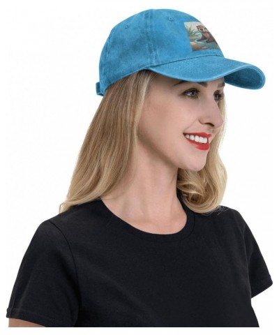 Black Cute Otter Prints Adult Classic Denim hat : Comfortable, Light Unisex Suitable for Outdoor Sports Travel Blue $14.25 Co...