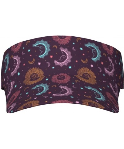 Unisex Visor Hat for Men and Women Bohemian with Sun Moon and Stars Beathable Sun Golf Caps Sport Hats $12.62 Visors