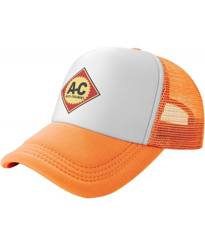 Allis Chalmers Trucker Hat Men - Mesh Baseball Snapback Cap Baseball Cap Baseball Cap Orange $10.44 Baseball Caps