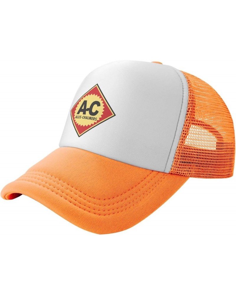 Allis Chalmers Trucker Hat Men - Mesh Baseball Snapback Cap Baseball Cap Baseball Cap Orange $10.44 Baseball Caps