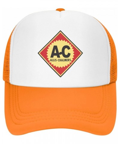 Allis Chalmers Trucker Hat Men - Mesh Baseball Snapback Cap Baseball Cap Baseball Cap Orange $10.44 Baseball Caps