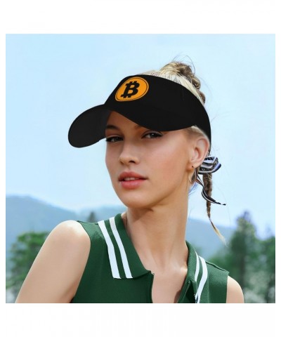 Bitcoin Maximalist Symbol Logo Cryptocurrency Visor Hats Novelty Adjustable Sport Sun Visor Cap Empty Top Baseball Hat for Me...