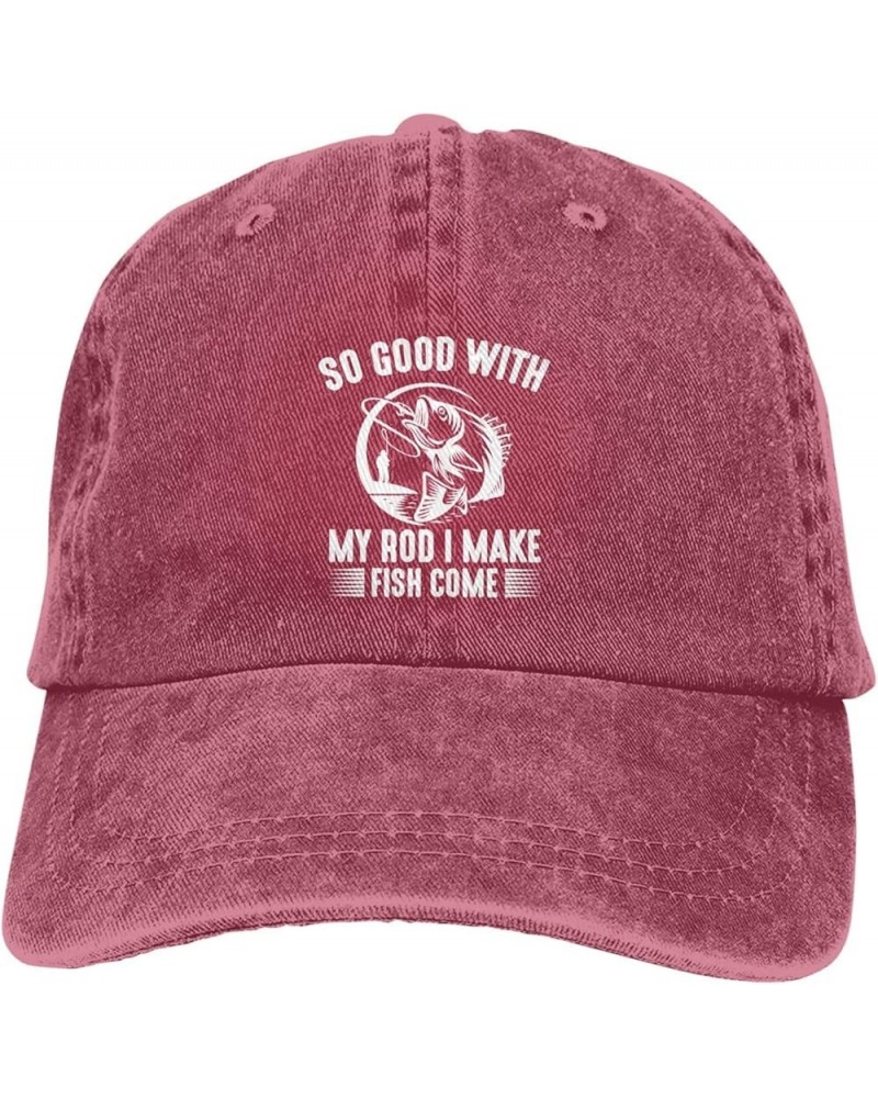 Cool Hat I'm So Good with My Rod I Makes Fish Come Adjustable Vintage Cowboy Baseball Caps Women Men Gift Dad Hats Red $11.38...