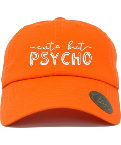 Cute But Psycho Classic Polo Baseball Cap Low Profile Dad Cap Hat Orange-wt $9.22 Baseball Caps