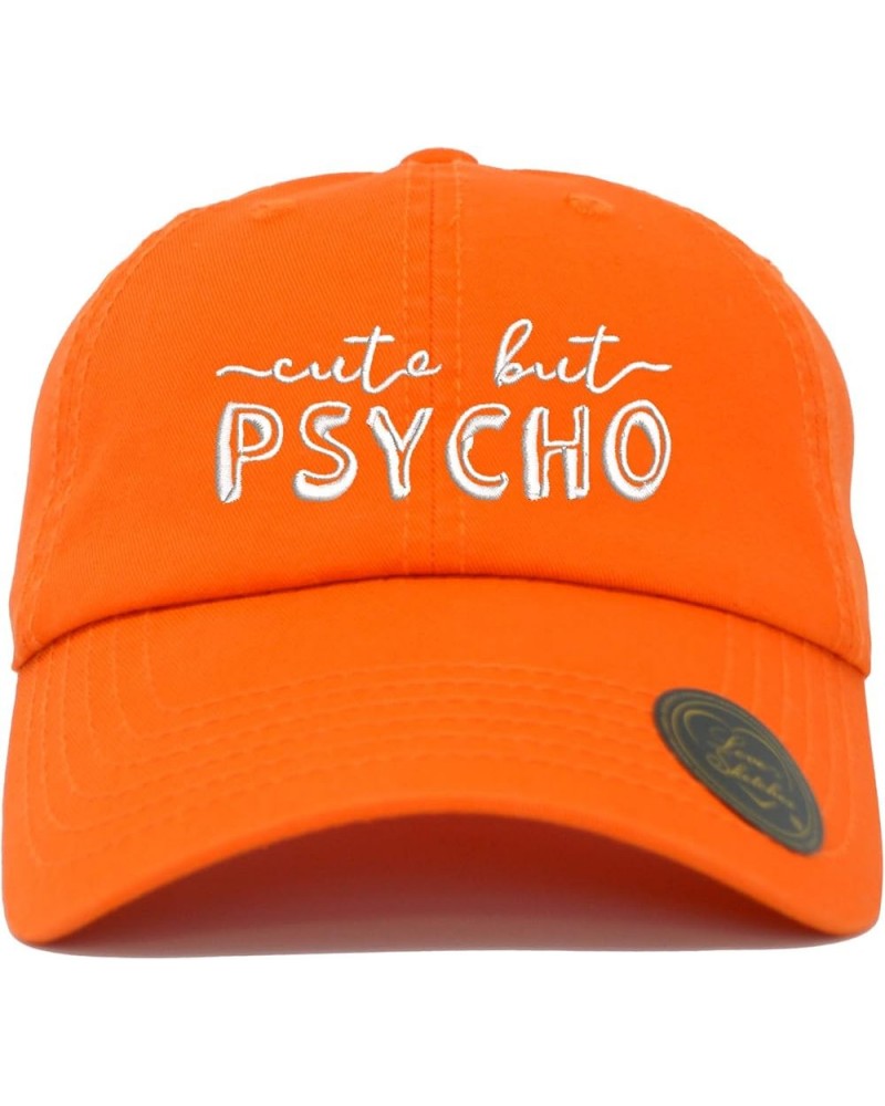 Cute But Psycho Classic Polo Baseball Cap Low Profile Dad Cap Hat Orange-wt $9.22 Baseball Caps