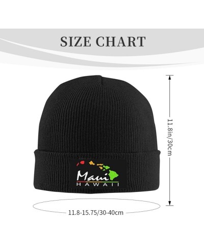 Maui Hawaiian Islands Knit Cap Unisex Winter Warm Knitted Hat Black Black $15.56 Skullies & Beanies