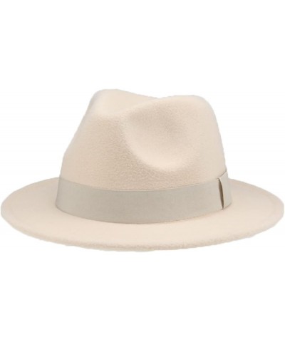 Fedora Hat Soft Trilby Trendy Panama Hats Lightweight Wide Brim Hat with Solid Color Band for Men Women Kids Beige1 $12.00 Fe...