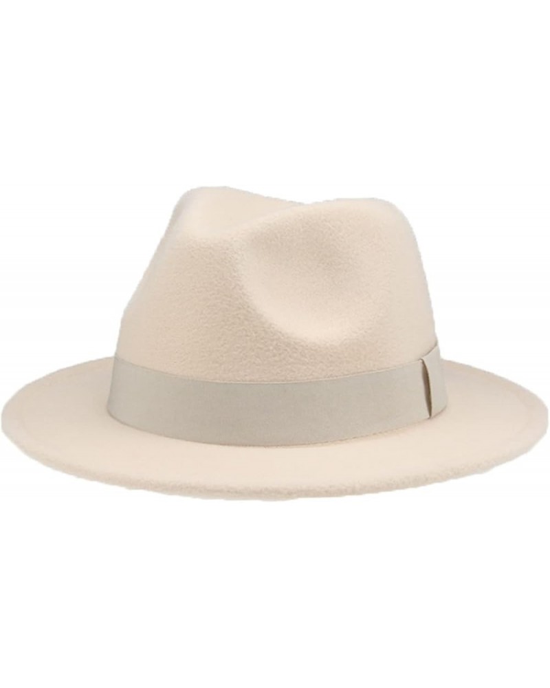 Fedora Hat Soft Trilby Trendy Panama Hats Lightweight Wide Brim Hat with Solid Color Band for Men Women Kids Beige1 $12.00 Fe...