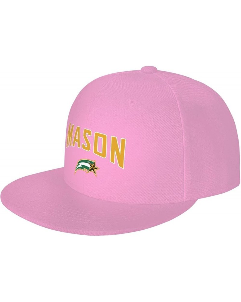 George Mason Patriots Hats for Men Flat Bill Fitted Caps Hiphop Rap Adjustable Baseball Trucker Dad Hat Pink $9.83 Baseball Caps