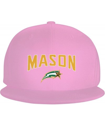 George Mason Patriots Hats for Men Flat Bill Fitted Caps Hiphop Rap Adjustable Baseball Trucker Dad Hat Pink $9.83 Baseball Caps