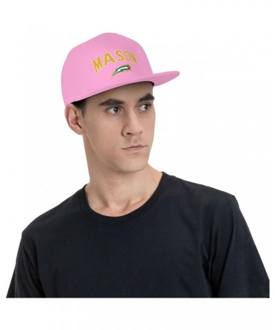 George Mason Patriots Hats for Men Flat Bill Fitted Caps Hiphop Rap Adjustable Baseball Trucker Dad Hat Pink $9.83 Baseball Caps