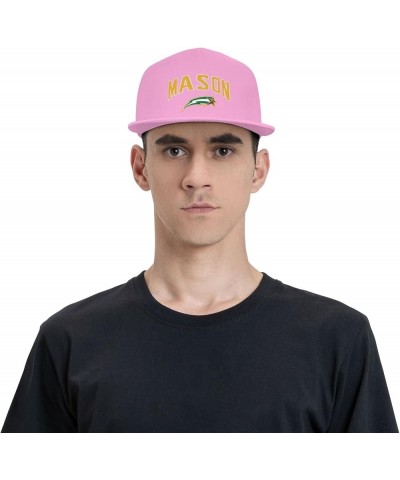 George Mason Patriots Hats for Men Flat Bill Fitted Caps Hiphop Rap Adjustable Baseball Trucker Dad Hat Pink $9.83 Baseball Caps