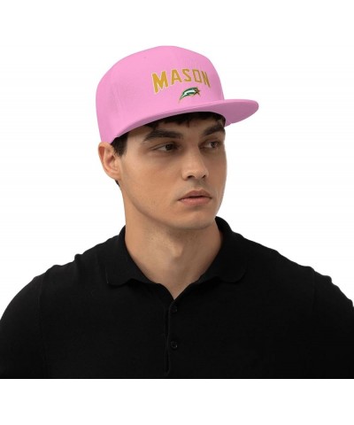 George Mason Patriots Hats for Men Flat Bill Fitted Caps Hiphop Rap Adjustable Baseball Trucker Dad Hat Pink $9.83 Baseball Caps