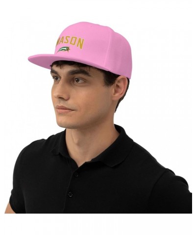 George Mason Patriots Hats for Men Flat Bill Fitted Caps Hiphop Rap Adjustable Baseball Trucker Dad Hat Pink $9.83 Baseball Caps