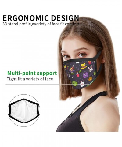 A Lovely and Whimsical Seamless Pattern Face Mask 2 Pcs Face Cover Reusable Washable Breathable for Men Women Balaclavas Band...