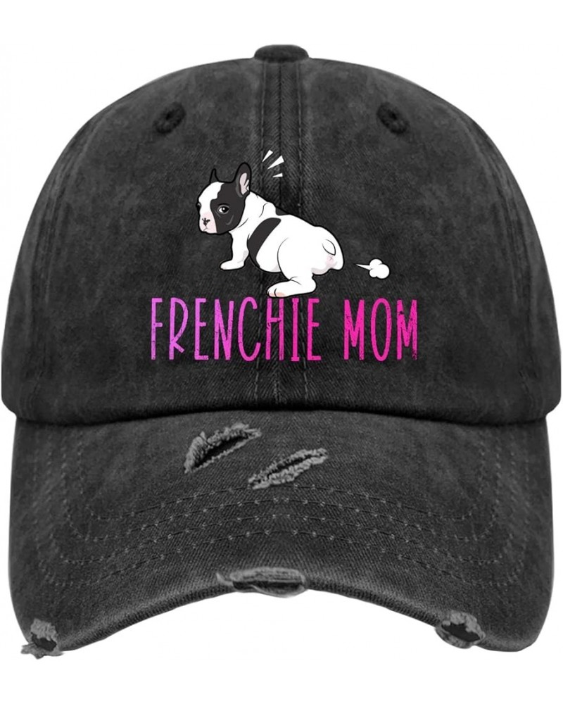 Dog Mama Hats for Men Baseball Cap Adjustable Hats for Men Frenchie Mom Baseball Cap for Women Allblack $12.43 Baseball Caps