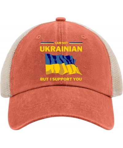 I Am Not Ukrainian But I Support You Hat Funny Hats for Women Mens AllBlack Cowboy Hat Cowgirl Hats Saffron $13.33 Bucket Hats