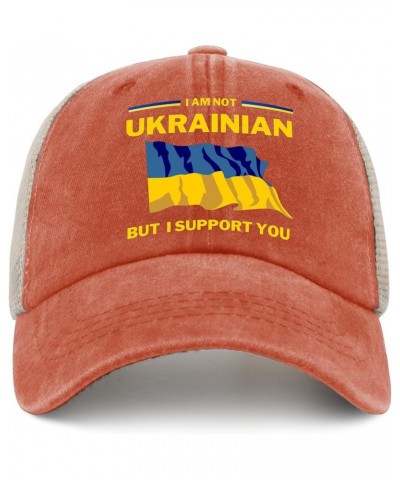 I Am Not Ukrainian But I Support You Hat Funny Hats for Women Mens AllBlack Cowboy Hat Cowgirl Hats Saffron $13.33 Bucket Hats