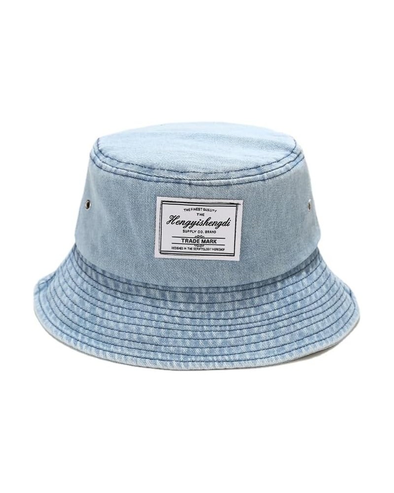 Denim Bucket Hats for Women Girls Washed Y2K Denim Cap Foldable Sun Hats Aesthetic Beach Hats Cute Everyday Hat Light Blue $1...