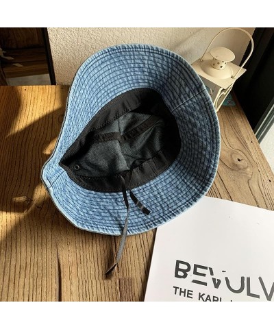 Denim Bucket Hats for Women Girls Washed Y2K Denim Cap Foldable Sun Hats Aesthetic Beach Hats Cute Everyday Hat Light Blue $1...