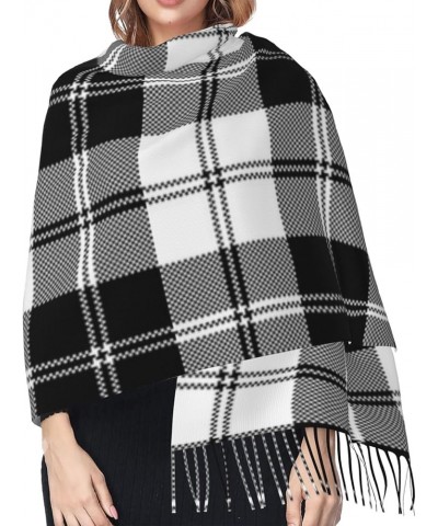 Black Plaid Cashmere Fringe Scarf Autumn And Winter Scarves The Most Soft Classic 6 $14.83 Scarves