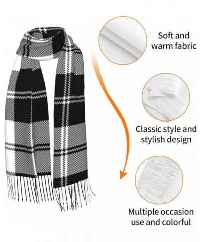 Black Plaid Cashmere Fringe Scarf Autumn And Winter Scarves The Most Soft Classic 6 $14.83 Scarves