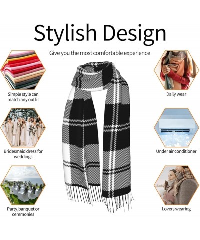 Black Plaid Cashmere Fringe Scarf Autumn And Winter Scarves The Most Soft Classic 6 $14.83 Scarves