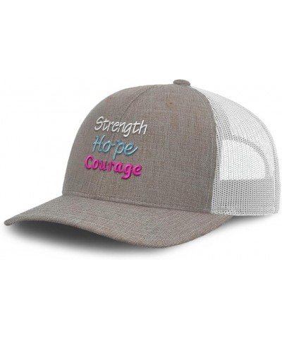 Trucker Hat Baseball Cap Strength Hope Courage Cotton Dad Hats for Men & Women Heather Khaki White $13.51 Baseball Caps