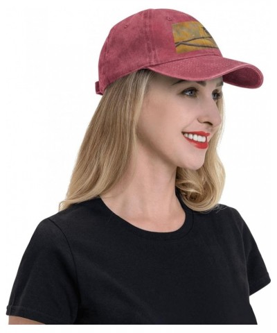 Black Birds Autumn Prints Adult Classic Denim hat : Comfortable, Light Unisex Suitable for Outdoor Sports Travel Red $14.76 C...